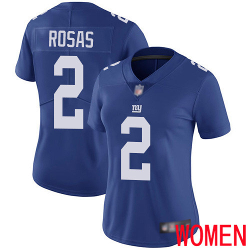 Women New York Giants #2 Aldrick Rosas Royal Blue Team Color Vapor Untouchable Limited Player Football NFL Jersey->women nfl jersey->Women Jersey